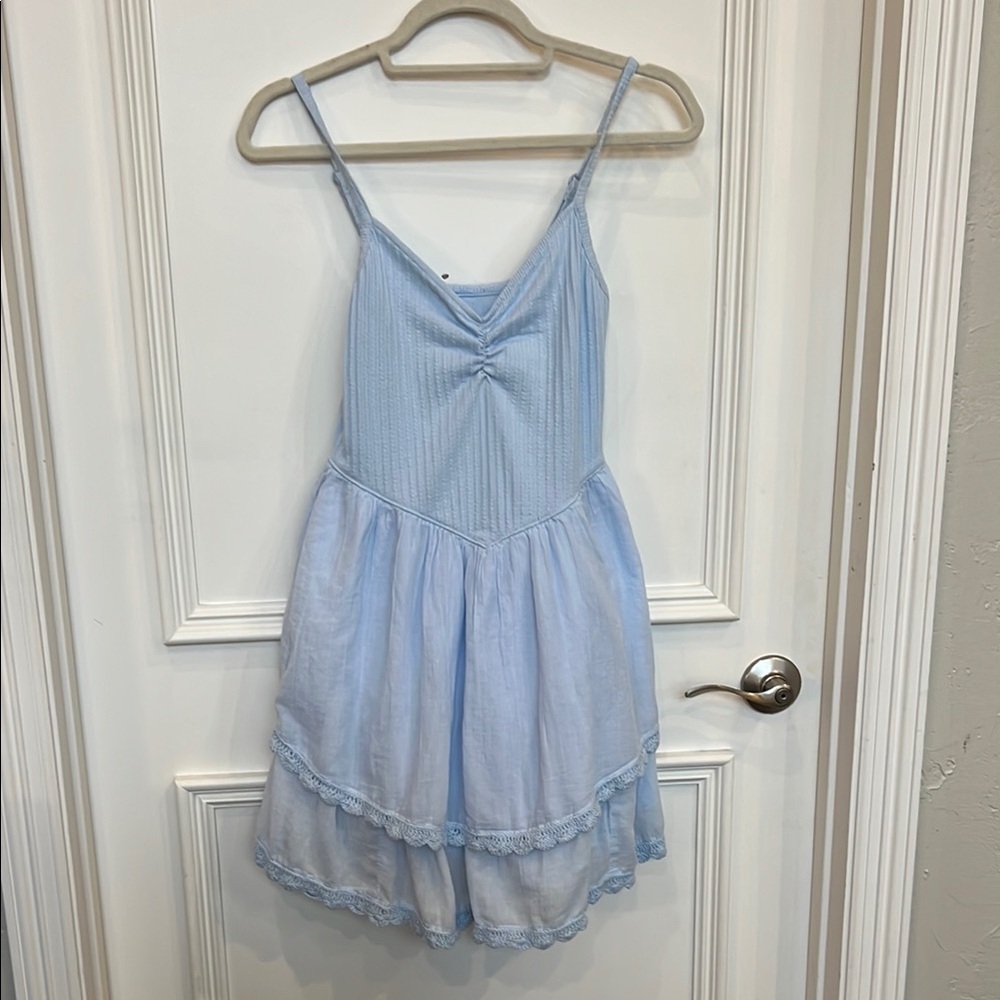 NWT Aerie At the Barre Mini Dress. Color is Baby Blue. Size Large